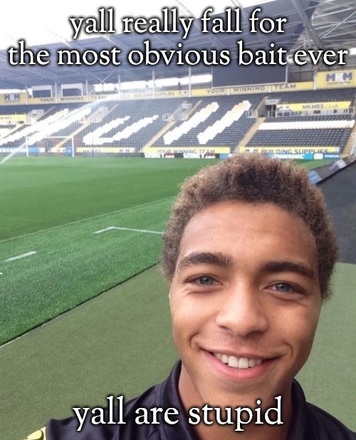 he's so pookie | yall really fall for the most obvious bait ever; yall are stupid | image tagged in he's so pookie | made w/ Imgflip meme maker