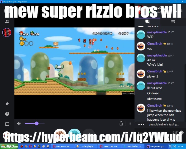 mew super rizzio bros wii; https://hyperbeam.com/i/Iq2YWkud | made w/ Imgflip meme maker