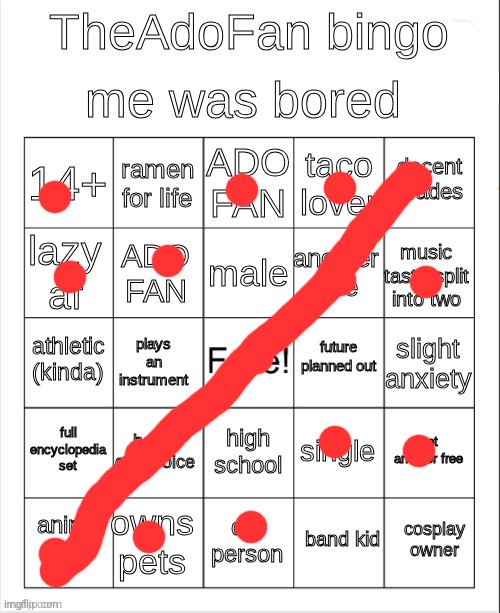 TheAdoFan bingo | image tagged in theadofan bingo | made w/ Imgflip meme maker