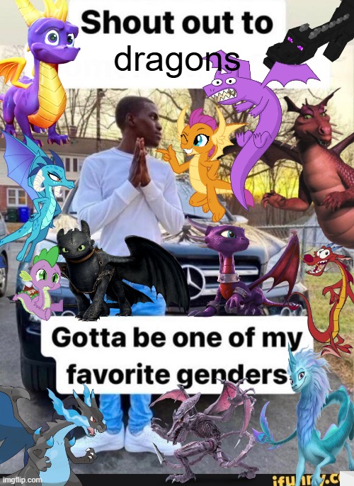 I love dragons so much! | dragons | image tagged in gotta be one of my favorite genders | made w/ Imgflip meme maker