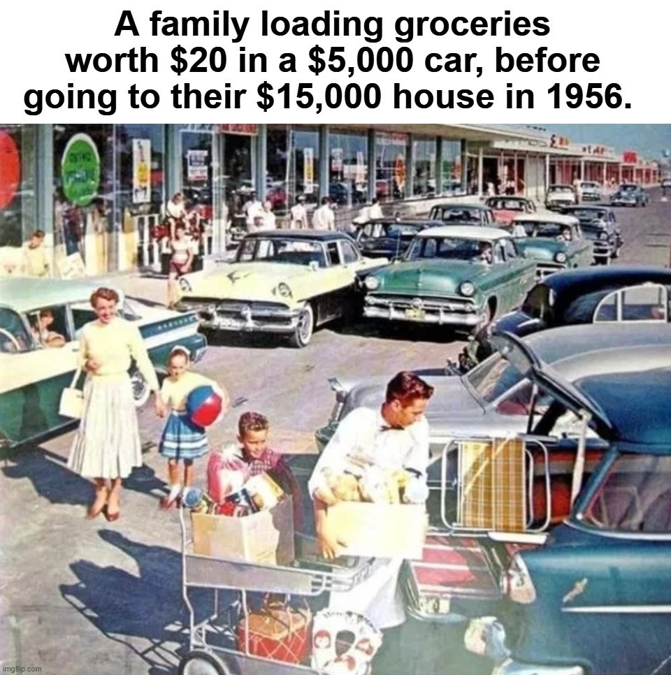 1950's economics before the democrats went full commie. | image tagged in 1950's,democrats,commies,crush the commies,sounds like communist propaganda,stupid democrats | made w/ Imgflip meme maker