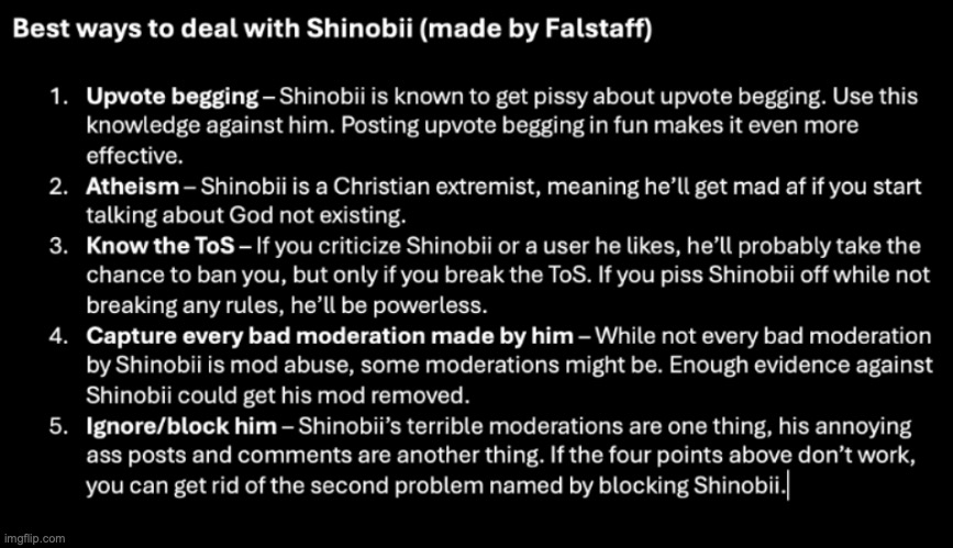 Best ways to deal with Shinobii | image tagged in best ways to deal with shinobii | made w/ Imgflip meme maker