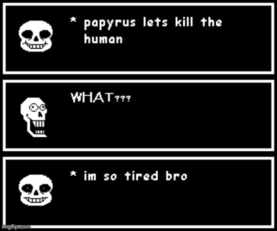 sans is sick of the human's genocides | made w/ Imgflip meme maker