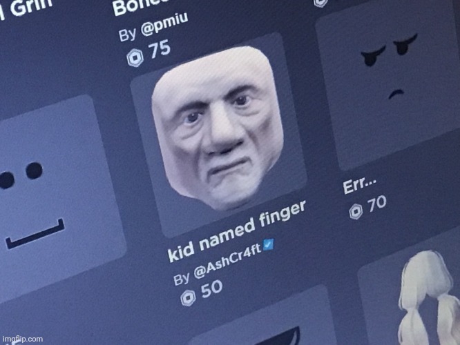 Roblox kid named finger | image tagged in roblox kid named finger | made w/ Imgflip meme maker