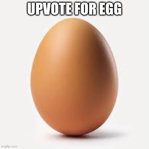 upvote for egg | UPVOTE FOR EGG | image tagged in upvote,egg | made w/ Imgflip meme maker