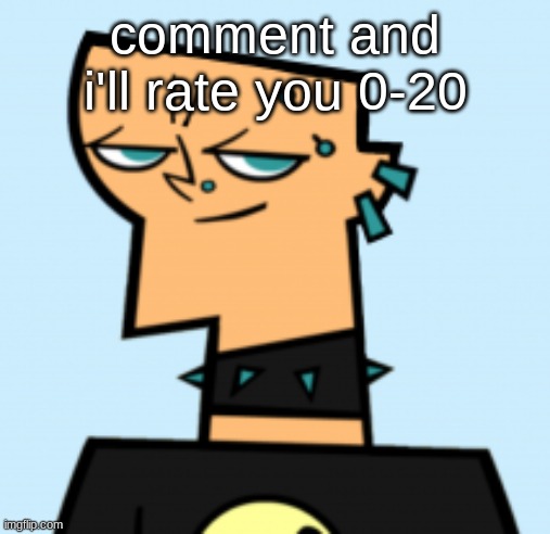 duncan | comment and i'll rate you 0-20 | image tagged in duncan | made w/ Imgflip meme maker