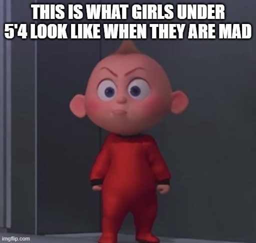 this is what girls under 5'4 look like when mad | THIS IS WHAT GIRLS UNDER 5'4 LOOK LIKE WHEN THEY ARE MAD | image tagged in relatable,u mad bro,funny,short people | made w/ Imgflip meme maker