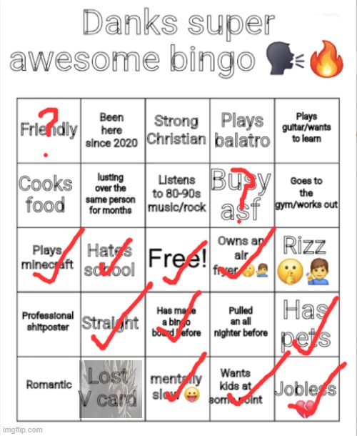 Danks super awesome bingo | image tagged in danks super awesome bingo | made w/ Imgflip meme maker