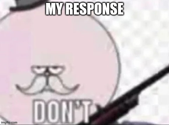 don't | MY RESPONSE | image tagged in don't | made w/ Imgflip meme maker