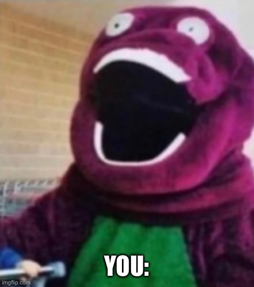 YOU: | image tagged in oh my god barney | made w/ Imgflip meme maker