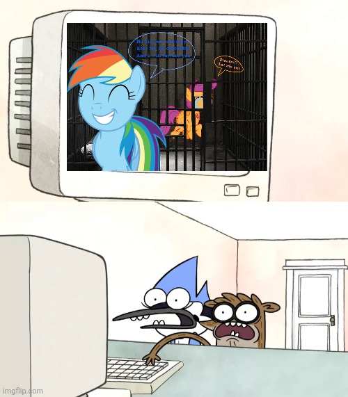 Regular Show - Mordecai & Rigby Surprised. | image tagged in regular show - mordecai rigby surprised | made w/ Imgflip meme maker