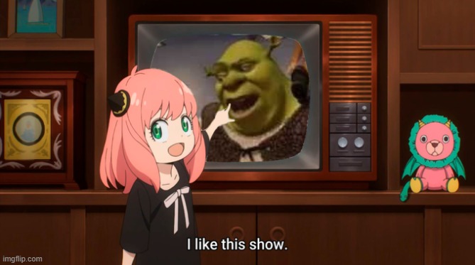 anya likes shrek 2 | image tagged in anya forger,spy x family,anime,shrek,funny memes | made w/ Imgflip meme maker