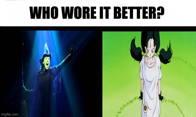 defying gravity meme | image tagged in who wore it better,gravity,dragon ball z,wicked,i believe i can fly,defying gravity | made w/ Imgflip meme maker