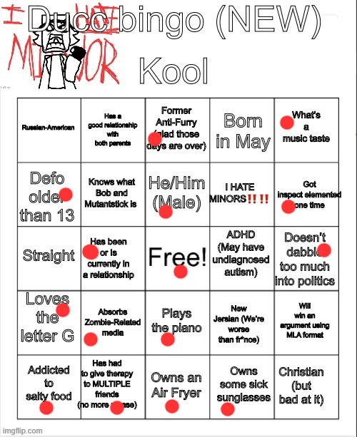 Ducc bingo (NEW) | image tagged in ducc bingo new | made w/ Imgflip meme maker