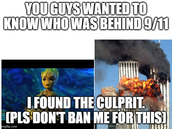 YOU GUYS WANTED TO KNOW WHO WAS BEHIND 9/11; I FOUND THE CULPRIT. (PLS DON'T BAN ME FOR THIS) | made w/ Imgflip meme maker