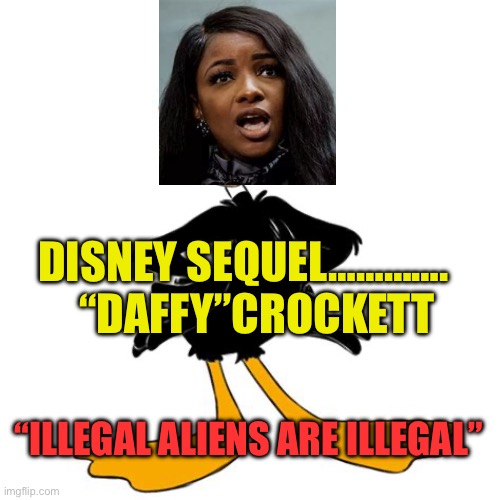 Rep. “Daffy” Crockett the New Face of Democrats | DISNEY SEQUEL………….    “DAFFY”CROCKETT; “ILLEGAL ALIENS ARE ILLEGAL” | image tagged in gifs,democrats,clueless,incompetence,illegal aliens | made w/ Imgflip meme maker