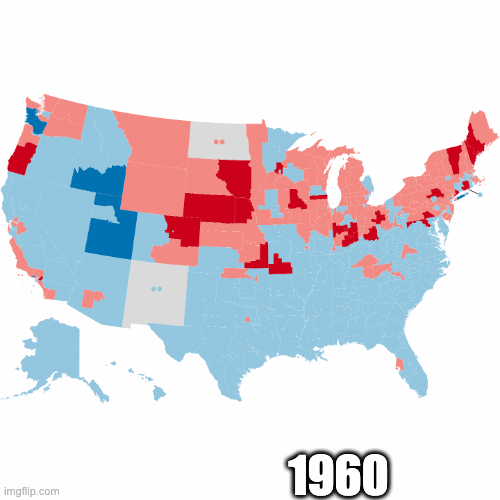 US House Presidental Election Maps | 1960; 1964; 1968; 1972; 1976; 1980; 1984; 1988; 1992; 1996; 2000; 2004; 2008; 2012; 2016; 2020; 2024 | image tagged in gifs | made w/ Imgflip images-to-gif maker