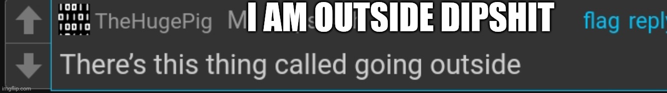 Anyways, NOW imma leave | I AM OUTSIDE DIPSHIT | made w/ Imgflip meme maker