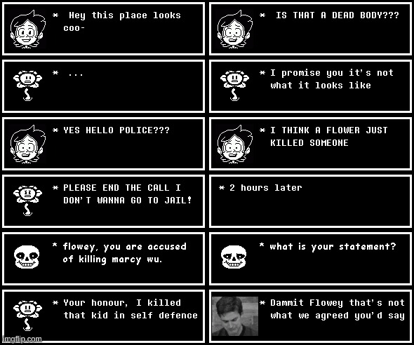 Flowey does a crime pt 2 | made w/ Imgflip meme maker