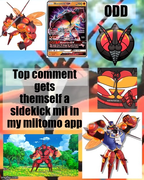 No fictional characters, just users | Top comment gets themself a sidekick mii in my miitomo app | image tagged in another stupid fucking odd announcement template | made w/ Imgflip meme maker