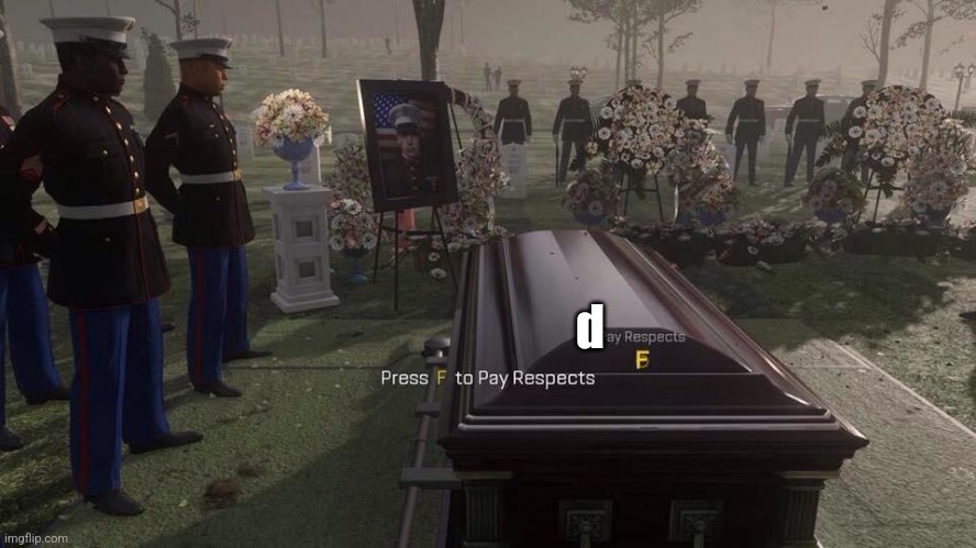 Press F to Pay Respects | d | image tagged in press f to pay respects | made w/ Imgflip meme maker