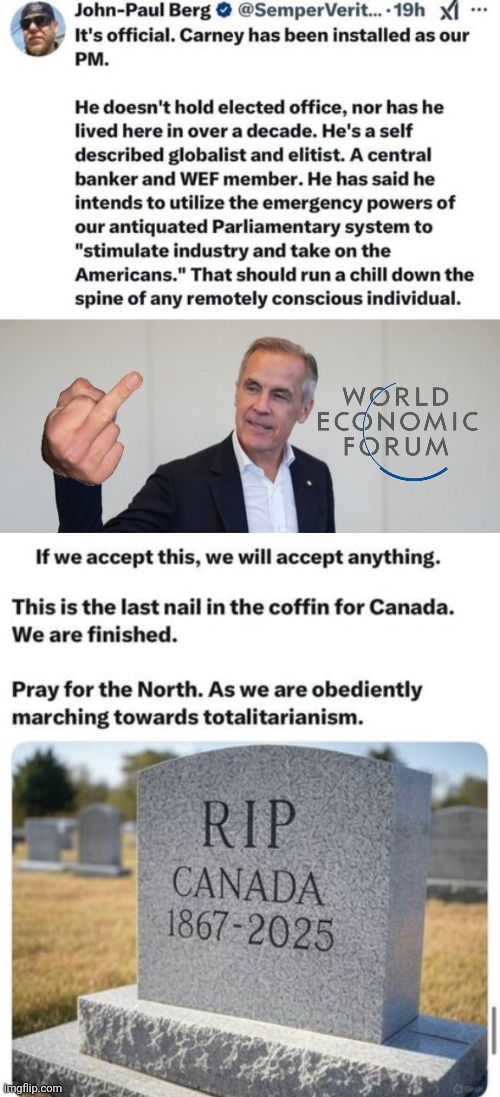 Mark Carney will be the death of Canada | image tagged in mark carney middle finger,canada,doomed | made w/ Imgflip meme maker