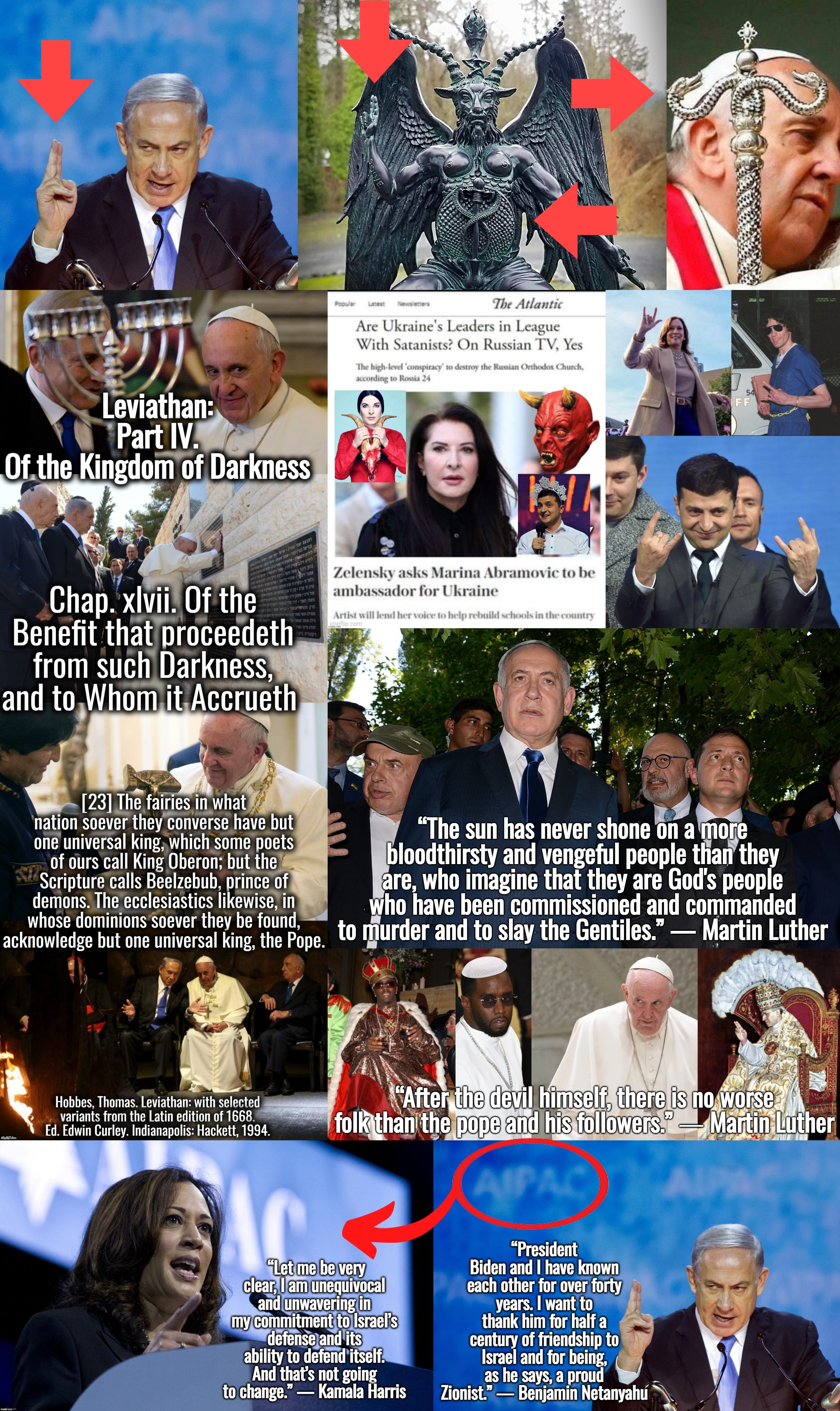 Satan is a Hebrew god . . . | image tagged in satanism,ukraine,israel,pope francis,p diddy,jeffrey epstein | made w/ Imgflip meme maker