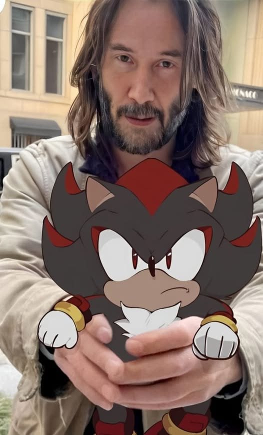 Keanu holding Shadow Blank Meme Template