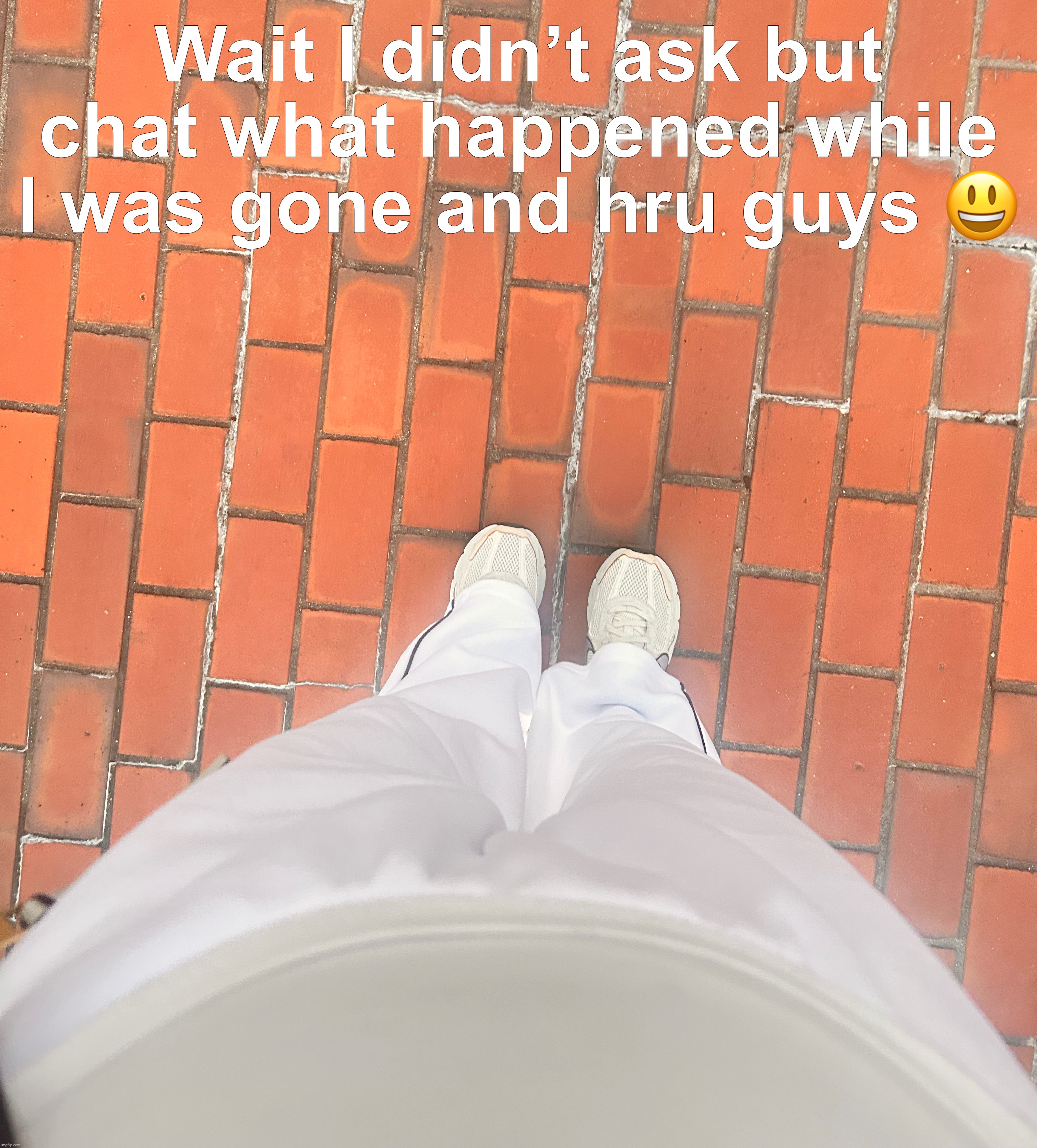 Wait I didn’t ask but chat what happened while I was gone and hru guys 😃 | made w/ Imgflip meme maker