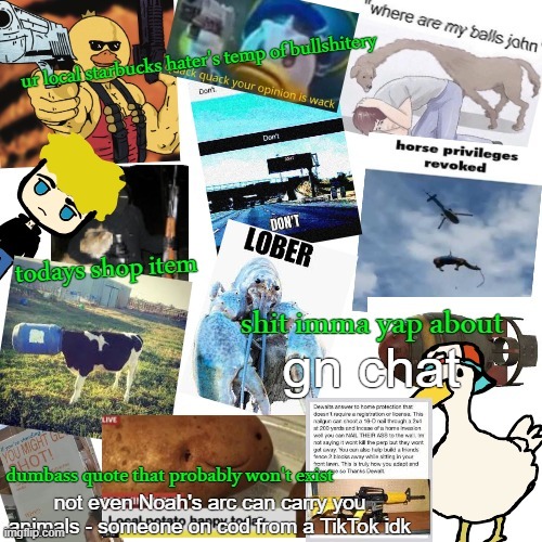 night night people | gn chat; not even Noah's arc can carry you animals - someone on cod from a TikTok idk | image tagged in temp of bullshitery | made w/ Imgflip meme maker