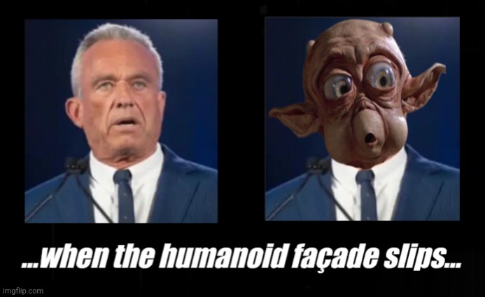 It's a all a façade | image tagged in alien,humanoidish,rfk jr | made w/ Imgflip meme maker