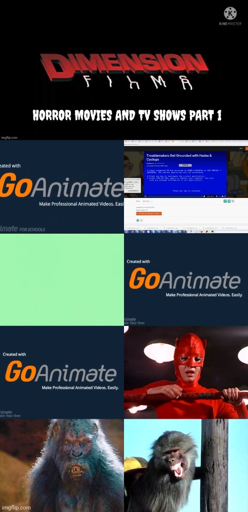 Dimension Horror Movies and TV Shows Villains Blank Meme Template