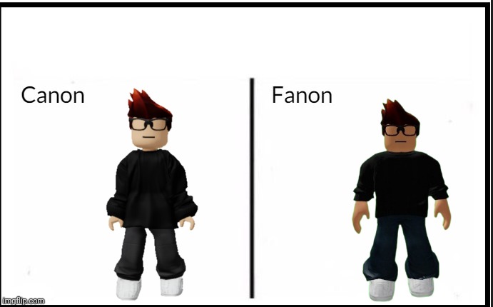 The right one is a generic MC that looks like it came from Dollarama. | image tagged in canon vs fanon characters,mc,memes,moscovio may,ripoff,crappyoffbrands | made w/ Imgflip meme maker