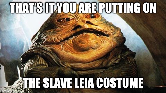 You’re putting on the Slave Leia costume | image tagged in you re putting on the slave leia costume | made w/ Imgflip meme maker