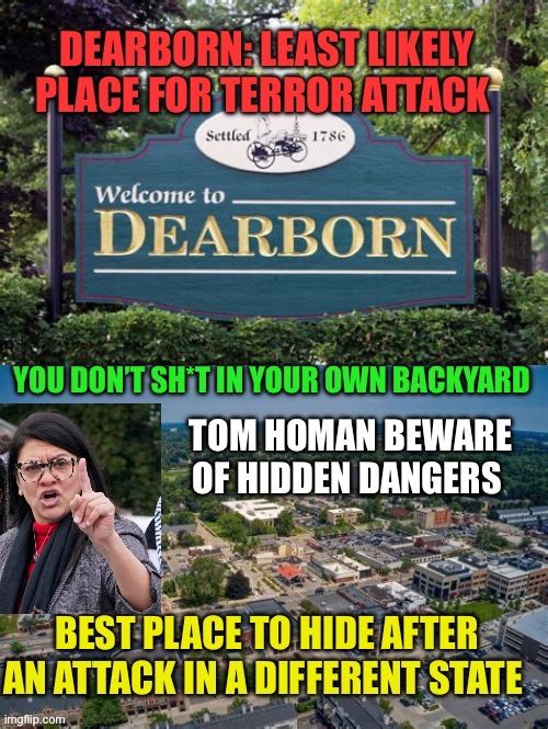 Rep. Tlaib shows true motivation | TOM HOMAN BEWARE OF HIDDEN DANGERS | image tagged in gifs,democrat,illegal immigration,islamic terrorism | made w/ Imgflip meme maker