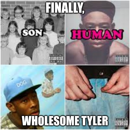 tiler the crater if his dad never left | FINALLY, WHOLESOME TYLER | made w/ Imgflip meme maker