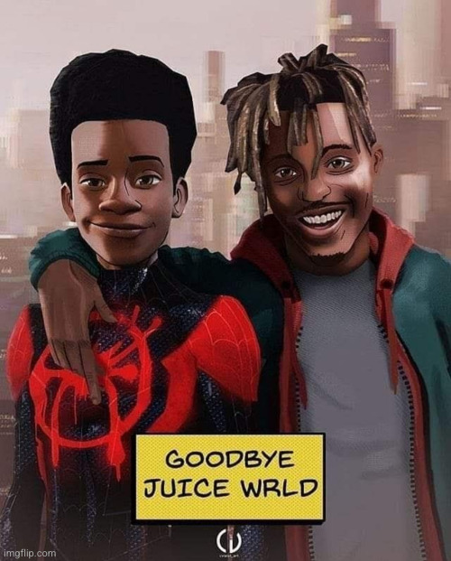 "see you at home, spider man" | image tagged in miles morales,spiderman,juice wrld,spiderverse,rap,sad | made w/ Imgflip meme maker