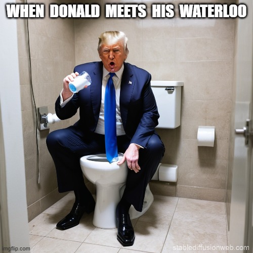 Where Will He Meet His . . . | WHEN  DONALD  MEETS  HIS  WATERLOO | image tagged in ronald mcdonald temp | made w/ Imgflip meme maker