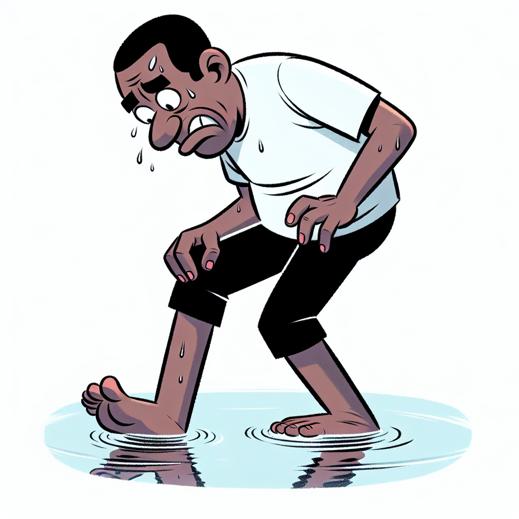 Un tipo metiendo el pie en el agua con cara de duda Blank Meme Template