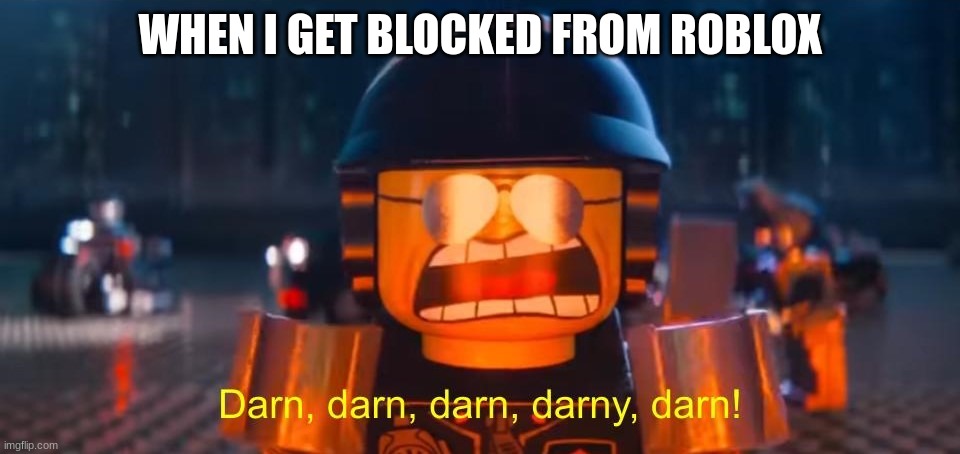 Enter | WHEN I GET BLOCKED FROM ROBLOX | image tagged in darn darn darn darny darn | made w/ Imgflip meme maker