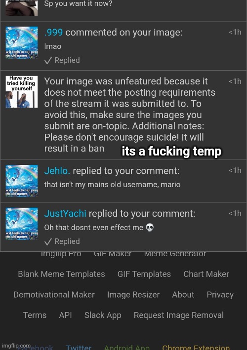 its a fucking temp | made w/ Imgflip meme maker