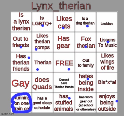 doing this bingo cause why not | image tagged in therian bingo | made w/ Imgflip meme maker