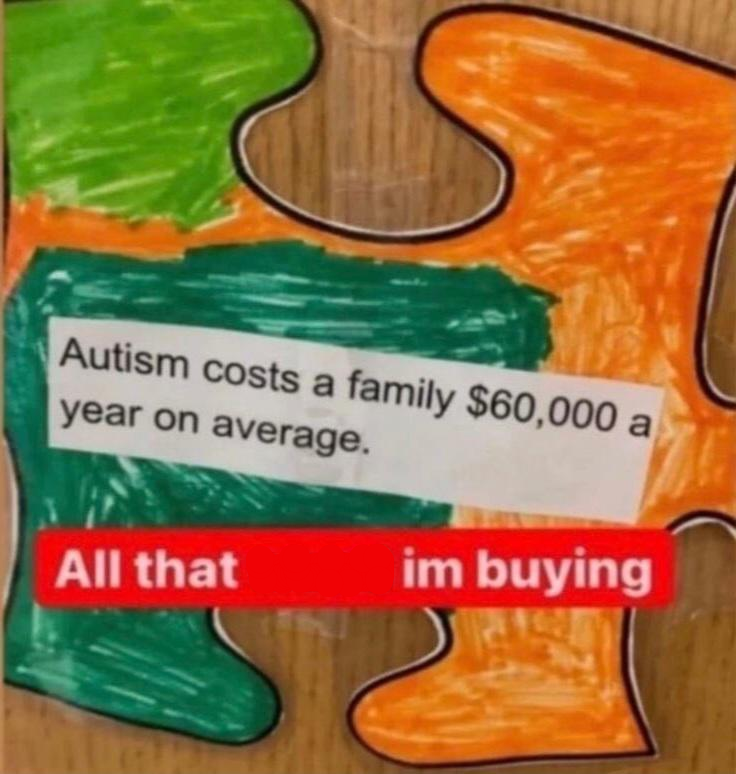 Autism costs a family Blank Meme Template