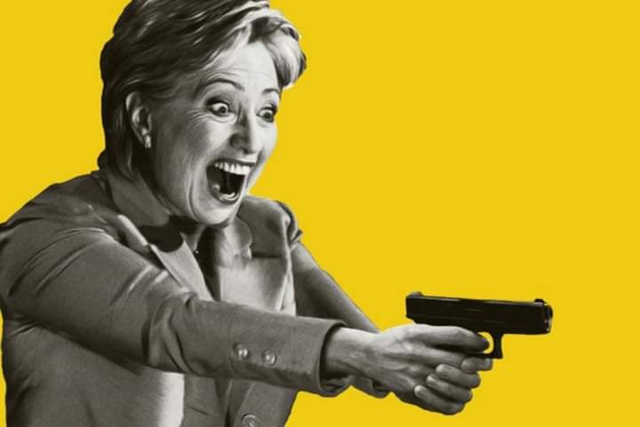 Hillary firing glock Blank Meme Template