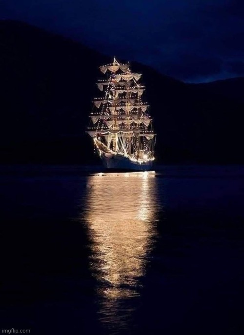 LIGHTNING UP THE NIGHT | image tagged in ship,sailing,ocean,picture,awesome | made w/ Imgflip meme maker