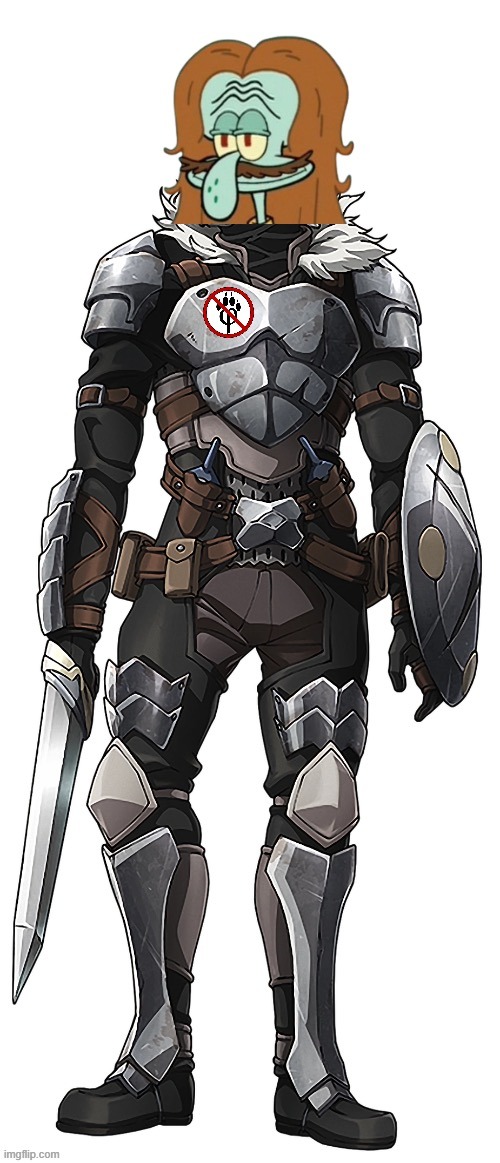 Juan Pablo the furry slayer (jptheslayer) in goblin slayer armor @JPTheSlayer69 | image tagged in furry slayer,goblin slayer,anti furry,spongebob | made w/ Imgflip meme maker