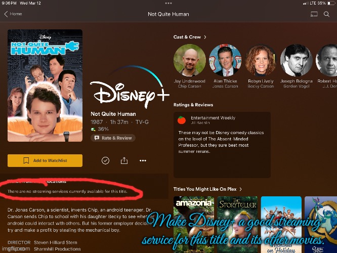 Disney+ - Not Quite Human Trilogy | Make Disney+ a good streaming service for this title and its other movies. | image tagged in disney,disney plus,movie,80s,nostalgia,disney channel | made w/ Imgflip meme maker