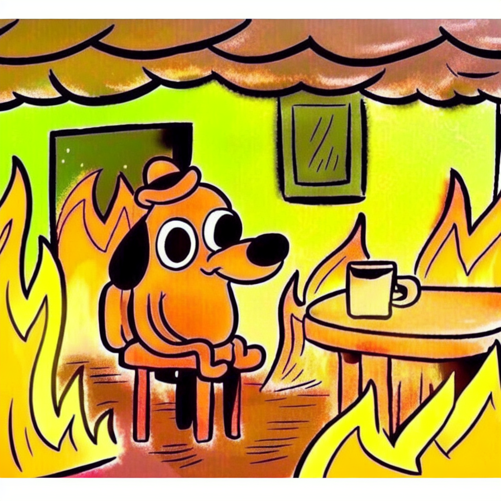 "This is Fine" dog Blank Meme Template