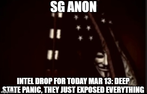 SG Anon: Intel Drop for Today Mar 13: Deep State Panic, They Just Exposed Everything (Video)