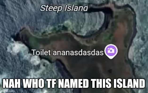 dude wtf | NAH WHO TF NAMED THIS ISLAND | image tagged in island,why are you reading this,why are you reading the tags,you have been eternally cursed for reading the tags | made w/ Imgflip meme maker